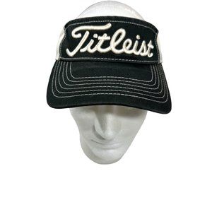 Titleist PRO V1 Black/White Spell Out Logo Golf Visor Adjustable